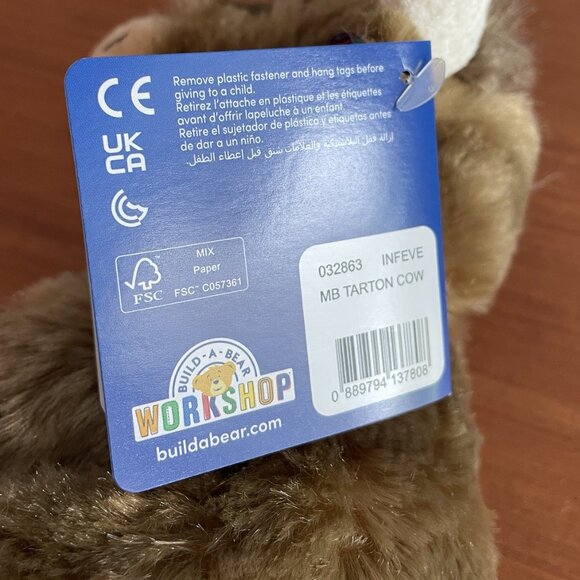 Build-A-Bear Mini Beans Tartan Highland Cow Plush - Picture 8 of 9